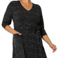 Vestido Eliza com cinto atualizado para mulheres Leota, preto, tamanho 3X