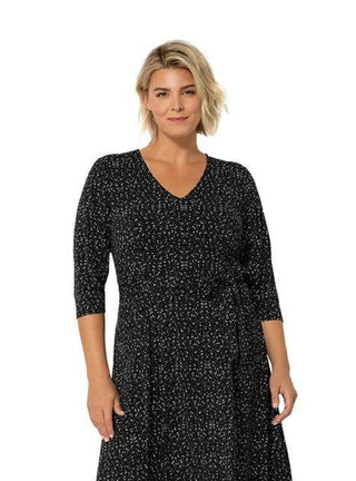 Vestido Eliza com cinto feminino Leota, preto