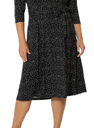 Vestido Eliza com cinto feminino Leota, preto