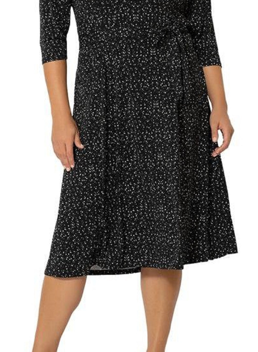 Vestido Eliza com cinto atualizado para mulheres Leota, preto, tamanho 3X