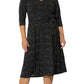 Vestido Eliza com cinto atualizado para mulheres Leota, preto, tamanho 3X