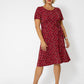 Vestido de malha Brittany de manga curta feminino Leota (curvo) vermelho