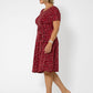 Vestido midi de malha com estampa Brittany e ajuste evasê Leota feminino, roxo