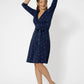 Vestido envelope perfeito de manga curta feminino Leota azul
