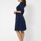 Vestido envelope perfeito de manga curta feminino Leota azul