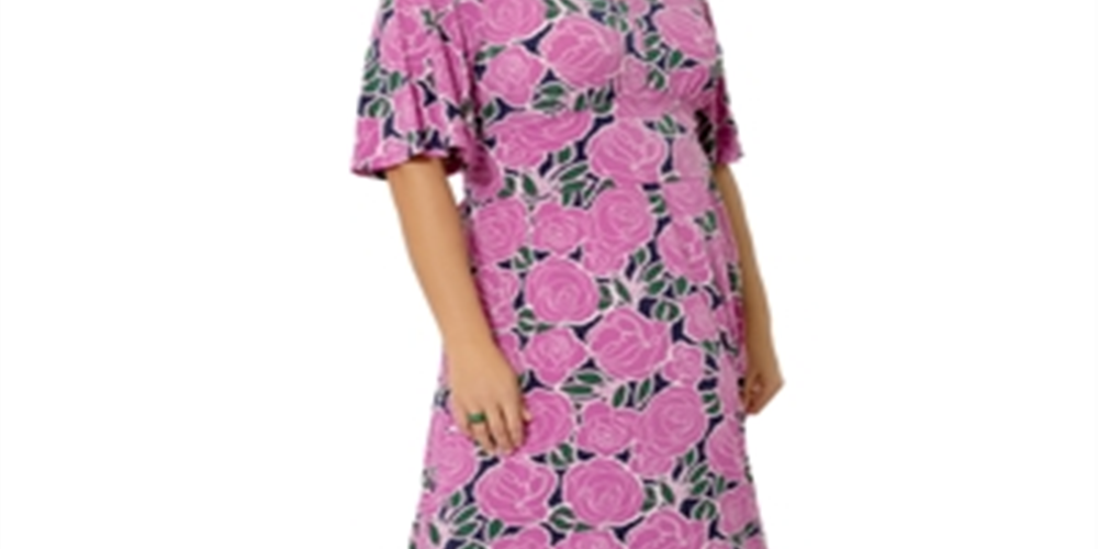 Vestido midi Zoe feminino Leota roxo tamanho 2X