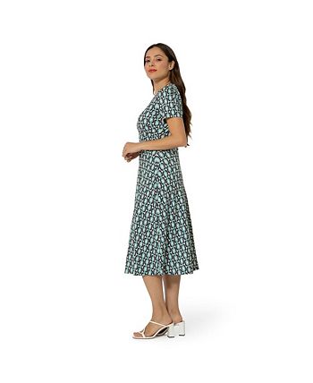 Vestido envelope midi perfeito Amiya da Leota para mulheres, azul, tamanho pequeno