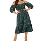 Vestido midi estampado Leota Kelly Lips verde tamanho pequeno