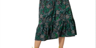 Leota Kelly Lips Print Midi Dress Green Size Small