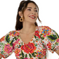 Leota Top Elsa Manga Bufante Feminino Multi Vermelho Tamanho P