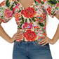 Leota Top Elsa Manga Bufante Feminino Multi Vermelho Tamanho P