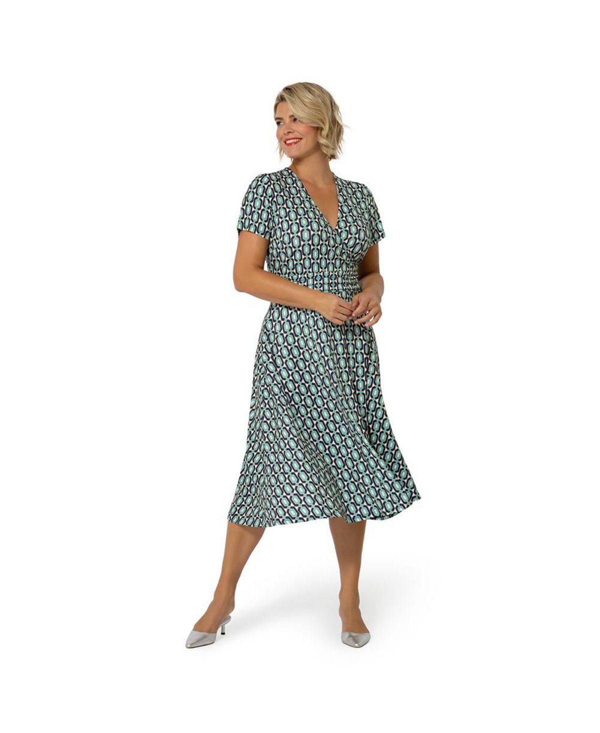Vestido envelope midi perfeito Amiya feminino Leota azul tamanho 1X