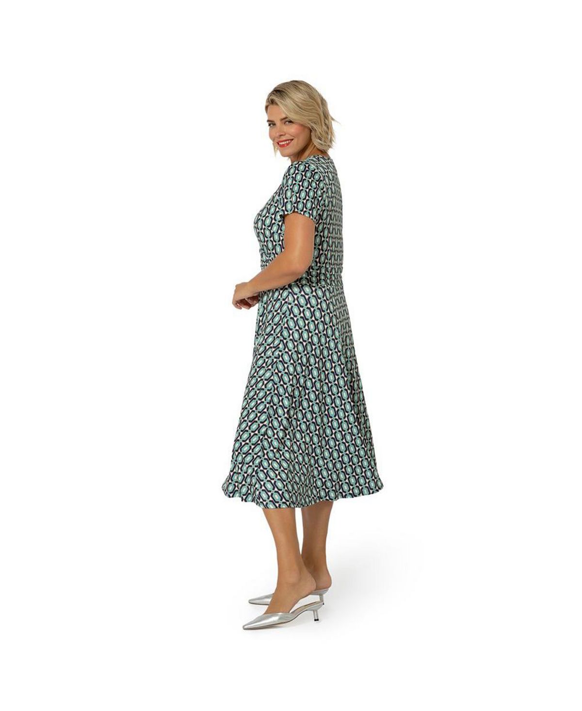 Vestido envelope midi perfeito Amiya feminino Leota azul tamanho 1X