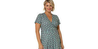 Vestido envelope midi perfeito Amiya feminino Leota Plus azul tamanho 2X