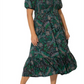 Vestido feminino Leota Kelly com babados e bainha verde, tamanho 1X