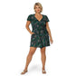Macacão feminino Leota com estampa tropical e estampa sintética verde