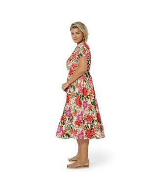 Vestido Michelle com babados em camadas, laranja, Leota Feminino