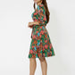 Vestido envelope perfeito com manga 3/4 para mulheres Leota