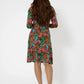 Vestido envelope perfeito com manga 3/4 para mulheres Leota
