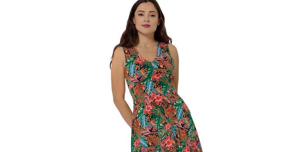Vestido Leota Feminino Rosemary Multi Verde Tamanho Pequeno