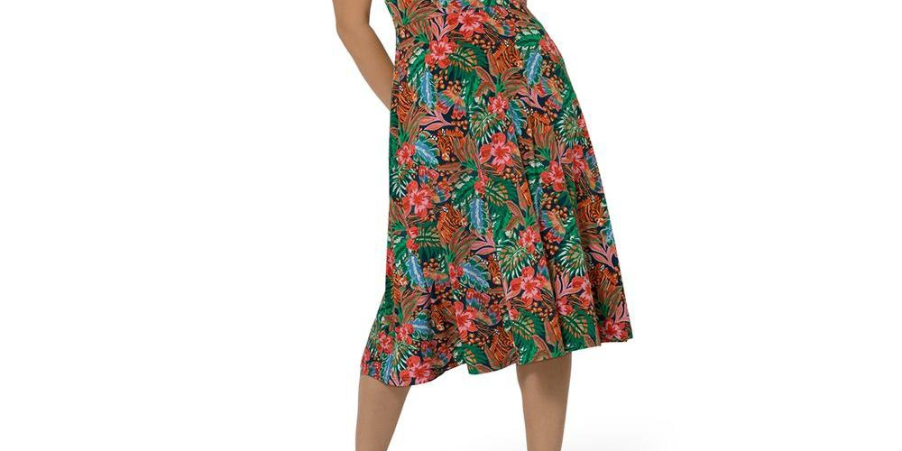 Vestido Leota Feminino Rosemary Multi Verde Tamanho Pequeno