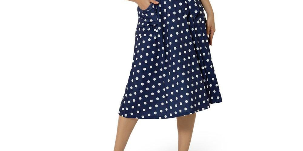 Vestido Eliza com cinto atualizado para mulheres Leota, azul, tamanho pequeno