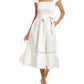 Vestido midi de popeline com cinto Leota, branco, tamanho pequeno
