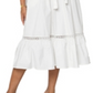 Vestido midi de popeline com cinto Leota, branco, tamanho pequeno