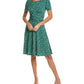 Vestido franzido com cinto Leota Brittany verde tamanho pequeno
