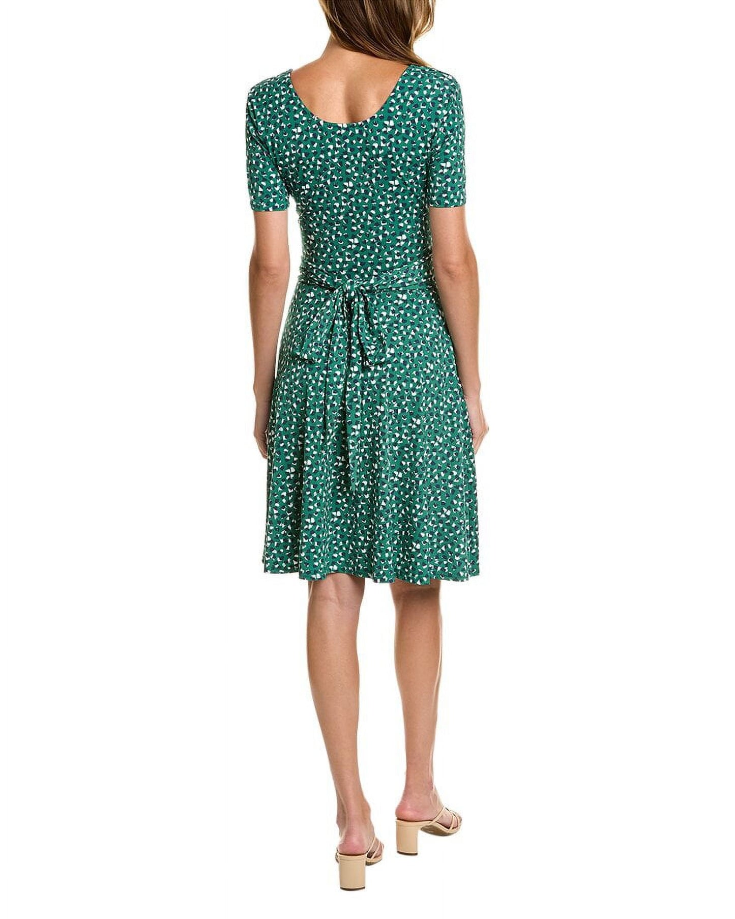 Vestido franzido com cinto Leota Brittany verde tamanho pequeno