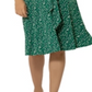 Vestido franzido com cinto Leota Brittany verde tamanho pequeno