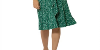 Vestido franzido com cinto Leota Brittany verde tamanho pequeno