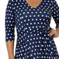 Vestido Eliza com cinto Leota feminino azul tamanho 3X