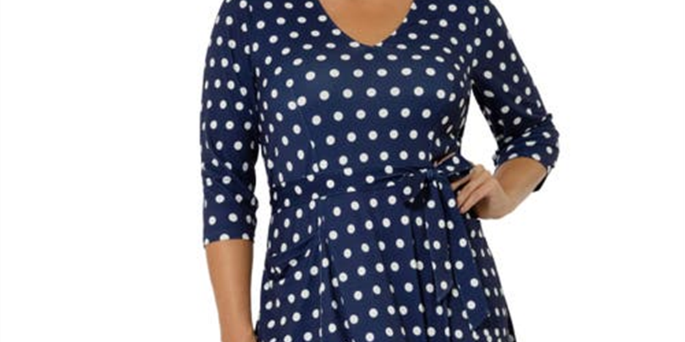 Vestido Eliza com cinto Leota feminino azul tamanho 3X