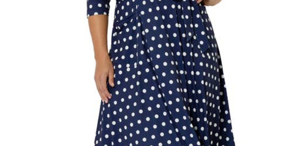 Vestido Eliza com cinto Leota feminino azul tamanho 3X