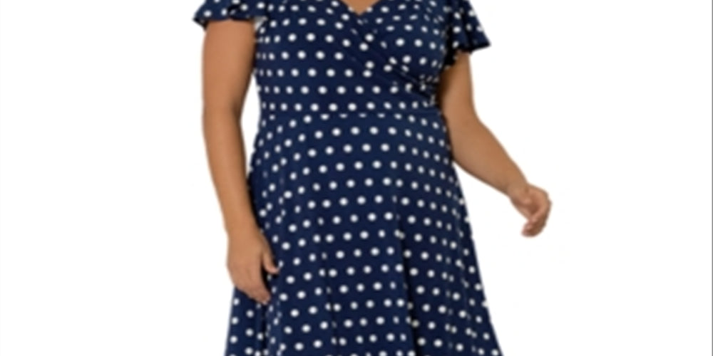 Vestido feminino Leota com estampa floral azul tamanho 2X