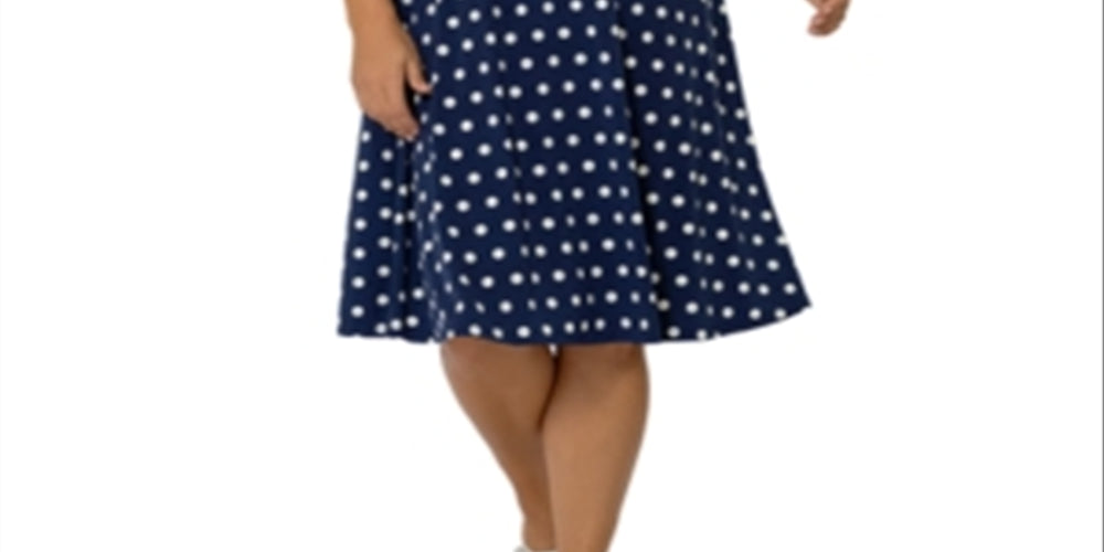 Vestido feminino Leota com estampa floral azul tamanho 2X
