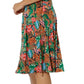 Vestido feminino Leota com mangas esvoaçantes e decote em coração, multicolorido