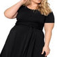 Vestido midi de malha com estampa Brittany da Leota para mulheres, tamanho 1X, preto