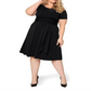 Vestido midi de malha com estampa Brittany da Leota para mulheres, tamanho 1X, preto