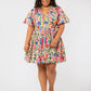 Vestido curto floral Leota Alena multi bege tamanho XX-grande