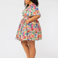 Vestido curto floral Leota Alena multi bege tamanho XX-grande