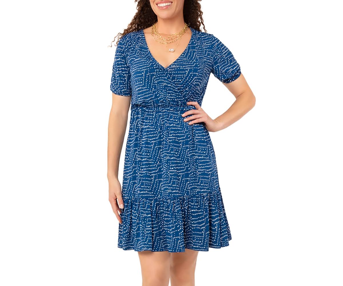 Vestido envelope falso Leota Chelsea azul tamanho pequeno