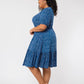 Vestido Chelsea Faux Wrap Azul Leota Feminino Tamanho 3X