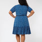 Vestido Chelsea Faux Wrap Azul Leota Feminino Tamanho 3X