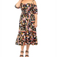 Vestido midi estampado Leota Kelly Lips, preto, tamanho pequeno