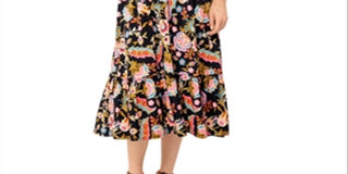 Leota Kelly Lips Print Midi Dress Multi Black Size Small