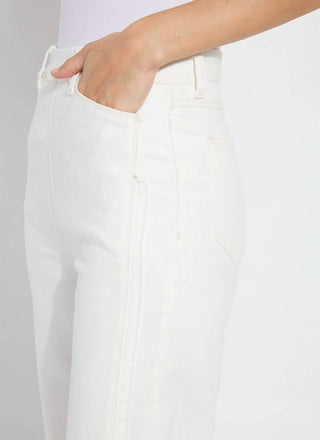 Lysse - Calça jeans feminina Noah com cintura alta e pernas largas e franjas