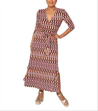 Leota Faux Wrap Maxi Dress Red Size Small