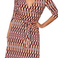 Vestido longo com estampa de envelope falso Leota, vermelho, tamanho pequeno